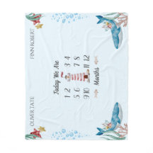 ブルーホエールツインベビーマイルストーン