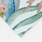 ブルーホエールツインベビーマイルストーン フリースブランケット (角)