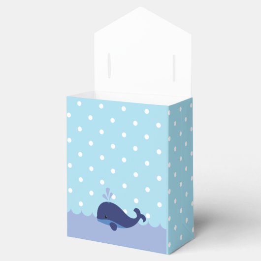 ブルーホエールテーマの男の子の赤ちゃんシャワーお願いボックス! フェイバーボックス (オープン)