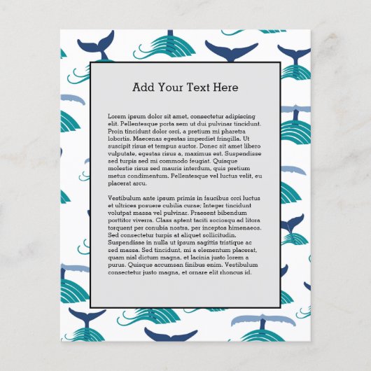 ブルーホエールテールウェーブシーアニマル海マリン チラシ (正面)