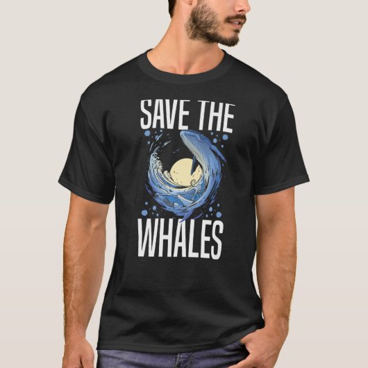 ブルーホエールテールザトウクジラ引用文右Anima Tシャツ (正面)
