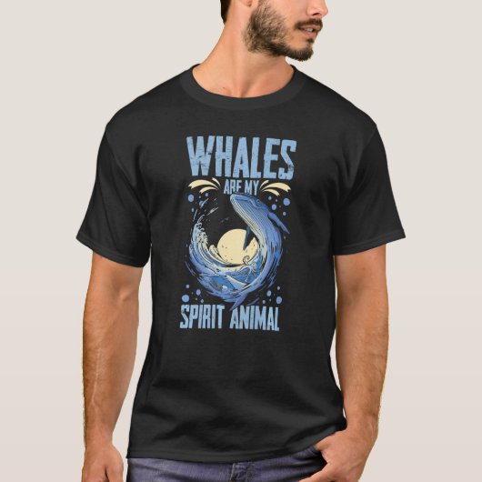 ブルーホエールテールザトウクジラ引用文右Anima Tシャツ (正面)