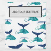 ブルーホエールテール波シーアニマル海マリン ワインラベル (シングルラベル)