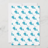 ブルーホエールネイビータイポグラフィ男の赤ちゃんシャワー 招待状 (裏面)