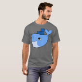 ブルーホエールハッカソンのドッカー暖容器 Tシャツ (正面フル)