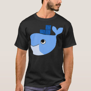 ブルーホエールハッカソンテックのドッカー群容器 Tシャツ