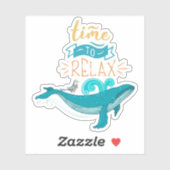 ブルーホエールハッピーキュートなリラックス時間 シール (シート)