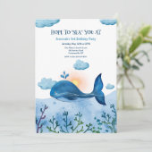 ブルーホエールバースデーパーティーへの招待 招待状 (スタンド正面)
