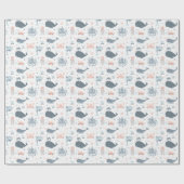 ブルーホエールピンクタコ中性カラーズシー海 ラッピングペーパー (フラット)