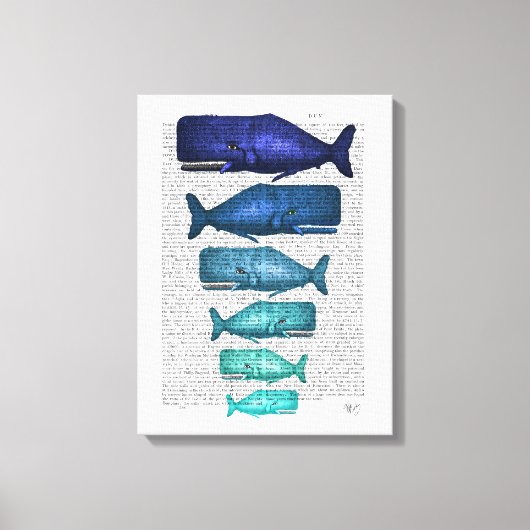 ブルーホエールファミリー キャンバスプリント (正面)