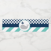 ブルーホエールベイビーシャワー水筒ラベル ペットボトルラベル (シングルラベル)