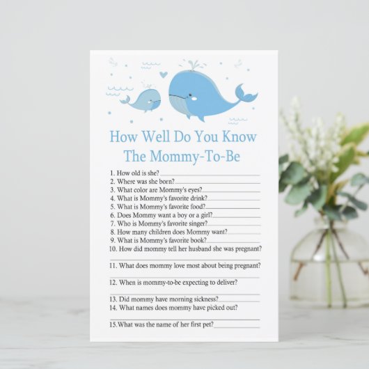 ブルーホエールベビーシャワーゲームをどれだけ知っているか (スタンド正面)