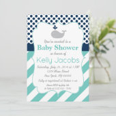 ブルーホエールベビーシャワー招待状 招待状 (スタンド正面)