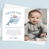 ブルーホエールボーイ誕生日写真 サンキューカード