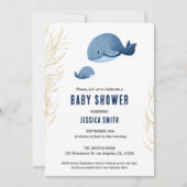 ブルーホエールボーイ赤ちゃんシャワー 招待状 (正面)