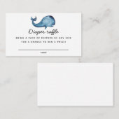 ブルーホエールボーイ。ベビーシャワーオムツラッフルチケット エンクロージャーカード (正面/裏面)