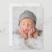 ブルーホエールモノグラム男の赤ちゃん誕生発表 案内状 (裏面)