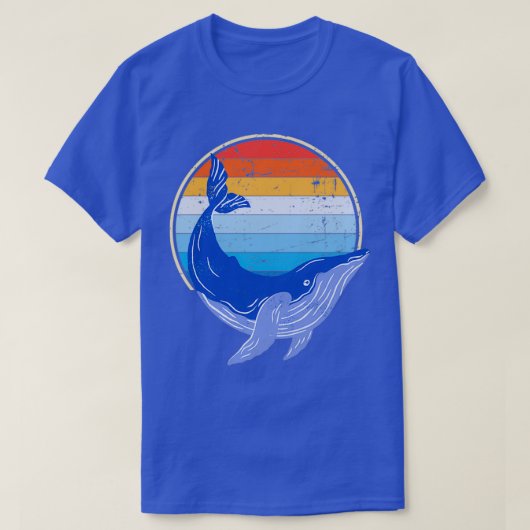 ブルーホエール恋人レトロヴィンテージ Tシャツ (デザイン正面)