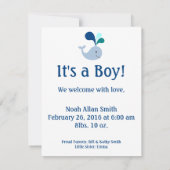 ブルーホエール誕生のお知らせ 案内状 (裏面)