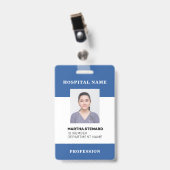 ブルーホスピタルナース医療従業者写真会社 バッジ (正面 (クリップ付))