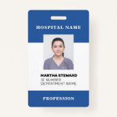 ブルーホスピタルナース医療従業者写真会社 バッジ (正面)