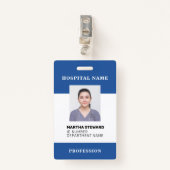ブルーホスピタルナース医療従業者写真会社 バッジ (正面クリップ)