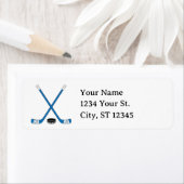 ブルーホッケースティック及びパック差出人住所 ラベル (インサイチュ)