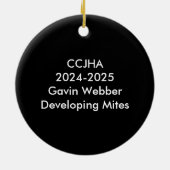 ブルーホッケープレイヤーフォトオーナメント セラミックオーナメント (裏面)