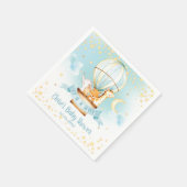 ブルーホットエアバルーンかわいい動物の男の子の赤ちゃんシャワー スタンダードカクテルナプキン (角)