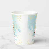 ブルーホットエアバルーンかわいい動物の男の子の赤ちゃんシャワー 紙コップ (左)