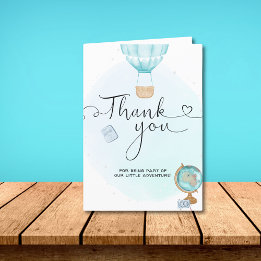 ブルーホットエアバルーンアドベンチャーお礼を折り畳み サンキューカード