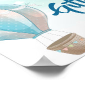 ブルーホットエアバルーンカードとギフトベビーシャワー ポスター (角)