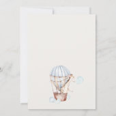 ブルーホットエアバルーンサファリベイビーシャワーありがとう 招待状 (裏面)