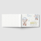 ブルーホットエアバルーンサファリ動物ベビーシャワー ゲストブック (全面)