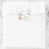 ブルーホットエアバルーンサファリ動物ベビーシャワー スクエアシール (バッグ)