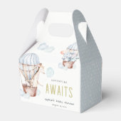 ブルーホットエアバルーンサファリ動物ベビーシャワー フェイバーボックス (裏面サイド)