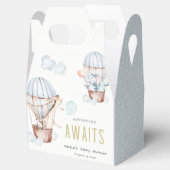 ブルーホットエアバルーンサファリ動物ベビーシャワー フェイバーボックス (オープン)