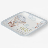 ブルーホットエアバルーンサファリ動物ベビーシャワー ペーパープレート (傾斜あり)