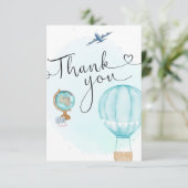 ブルーホットエアバルーンスクリプトありがとう サンキューカード (スタンド正面)