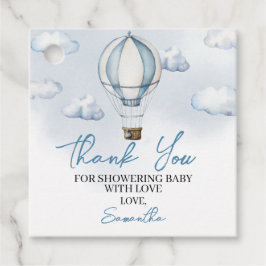 ブルーホットエアバルーンベビーシャワーメッセージカード フェイバータグ