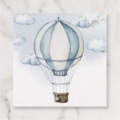 ブルーホットエアバルーンベビーシャワーメッセージカード フェイバータグ (裏面)