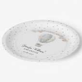 ブルーホットエアバルーンベビーシャワー紙プレート ペーパープレート (アングル)