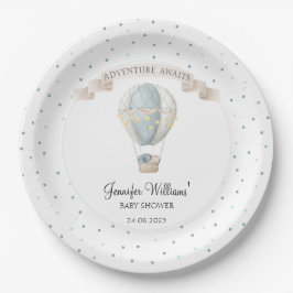 ブルーホットエアバルーンベビーシャワー紙プレート ペーパープレート