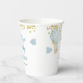 ブルーホットエアバルーンホワイト紙カップ 紙コップ (左)