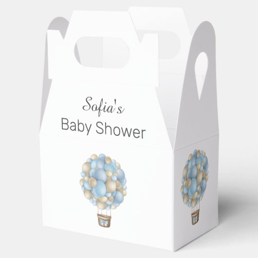 ブルーホットエアバルーンボーイベビーシャワー フェイバーボックス (オープン)