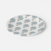 ブルーホットエアバルーンボーイベビーシャワー ペーパープレート (アングル)