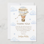 ブルーホットエアバルーンボーイ第1誕生日 サンキューカード (正面)