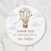 ブルーホットエアバルーンボーイ第1誕生日 フェイバータグ (裏面)