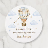 ブルーホットエアバルーンボーイ第1誕生日 フェイバータグ (正面)