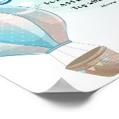 ブルーホットエアバルーンモモザバーベビーシャワー ポスター (角)